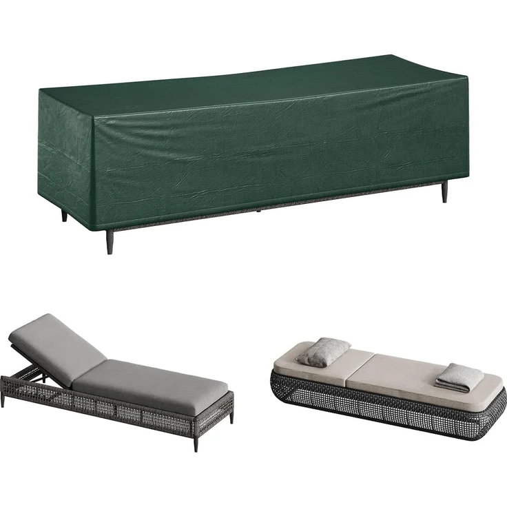 WOLTU Schutzhülle Gartenliege Sonnenliege, 218 x 77 x 55 cm, Abdeckung für Gartenmöbel, Abdeckhaube aus PE, Plane UV-Beständig wasserabweisend Winterfest reißfest, Grün – Bild 1