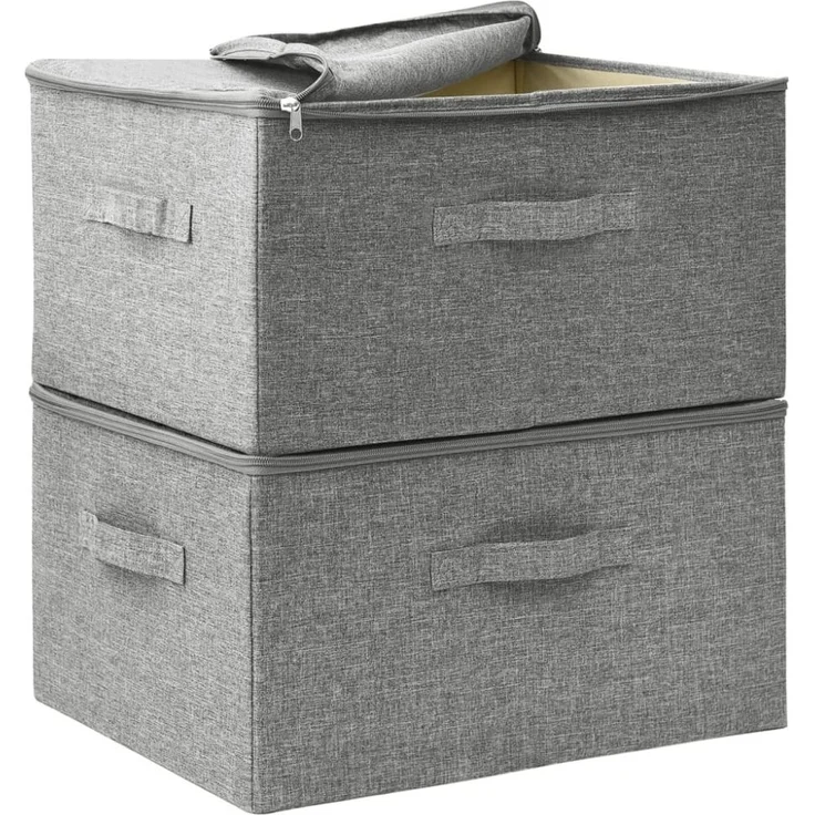 vidaXL Aufbewahrungsboxen 2 Stk. Stoff 43x34x23 cm Grau 332910 – Bild 11