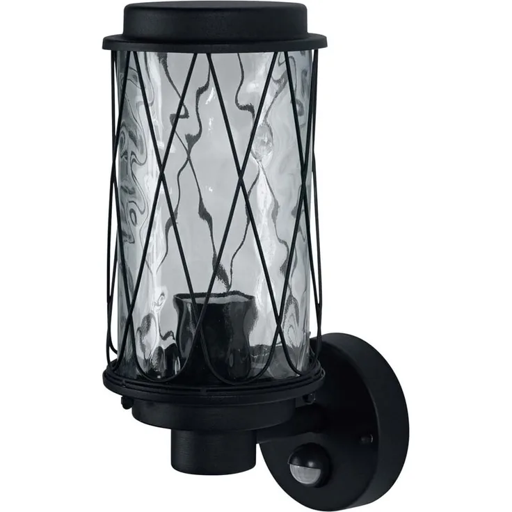Osram LED Wand- und Deckenleuchte, Leuchte fuerAussenanwendungen, Sockel E27, Integrierter Tageslicht- und Bewegungssensor, Endura Classic Cage Up Sens