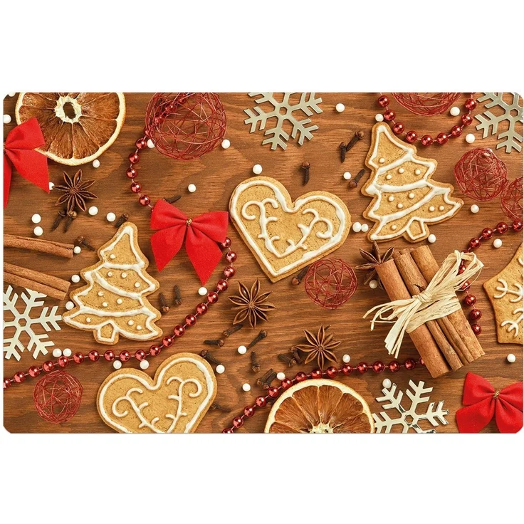 matches21 HOME & HOBBY Platzset Abwaschbare Tischsets 4er Set Weihnachten Kekse & Deko, (4-St), Platzsets als Tisch-Untersetzer und Tisch-Deko für Esstisch Teller – Bild 2
