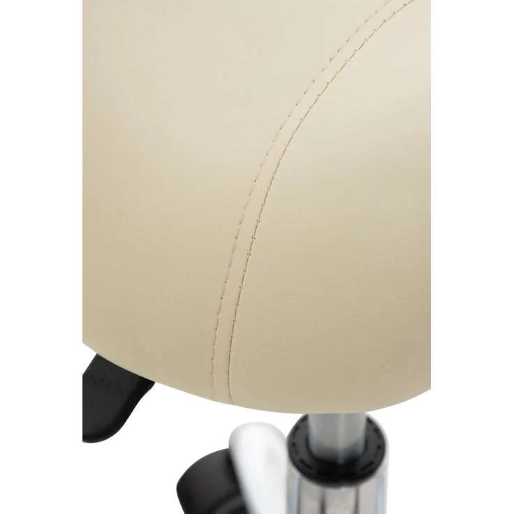 DELUKE® 2er Sattelhocker mit Rollen VOULI Höhenverstellbar, Drehbar Kunstleder pflegeleicht Rollhocker Arbeitshocker Praxishocker Arzthocker Bürohocker Drehhocker Creme – Bild 5