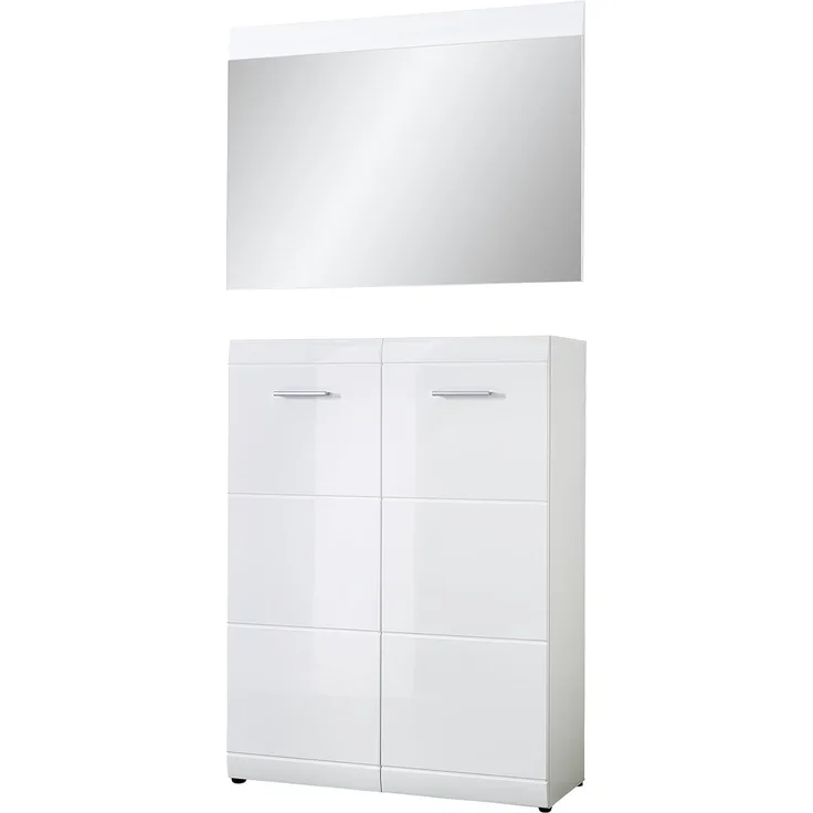 Germania 2-tlg. Garderoben-Set 8542-84 GW-Adana in Weiß, mit Hochglanz Fronten, 90 x 200 x 36 cm (BxHxT)
