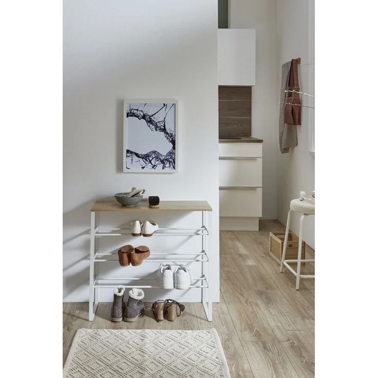 Schuhregal Susi mit 4 Ebenen - Offenes Schuhregal aus Holz und Metall – Bild 4