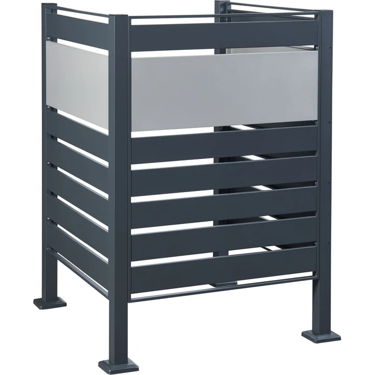 Mülltonnenzaun Uusikaupunki 120x91x91 cm Anthrazit/Silberfarben [en. casa] – Bild 3