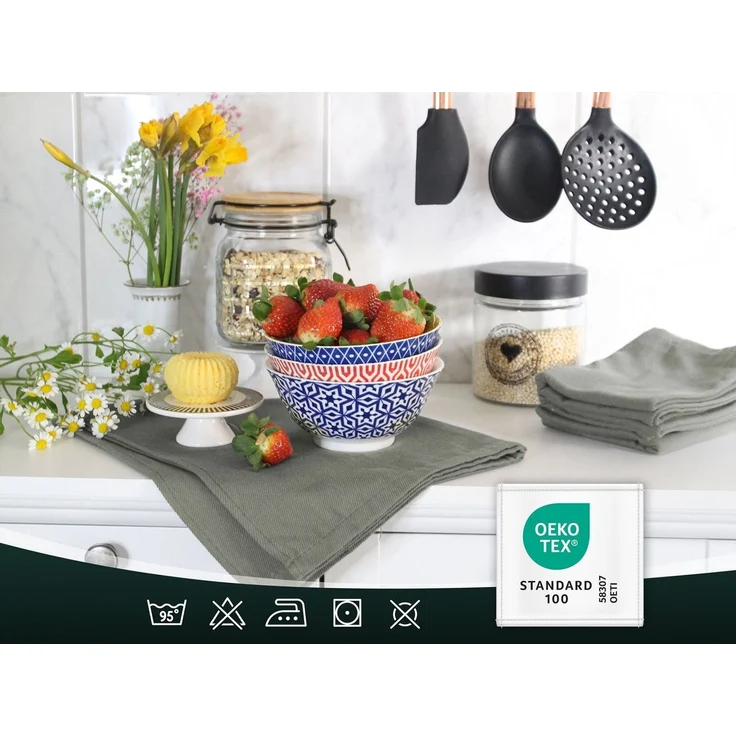 ZOLLNER Geschirrtuch, (Spar-Set, 5-tlg), 50 x 70 cm, 100% Baumwolle, vom Hotelwäschespezialisten – Bild 3