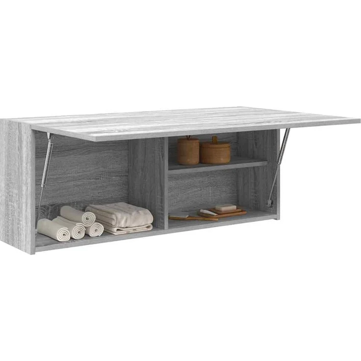 vidaXL Bad-Wandschrank Grau Sonoma 100x25x40 cm Holzwerkstoff 860108 – Bild 1