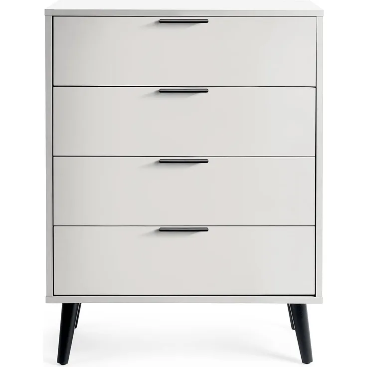 Julian Bowen Alba Kommode mit 4 Schubladen, Softclose, Holz, Grau, 100,5 x 78 x 40