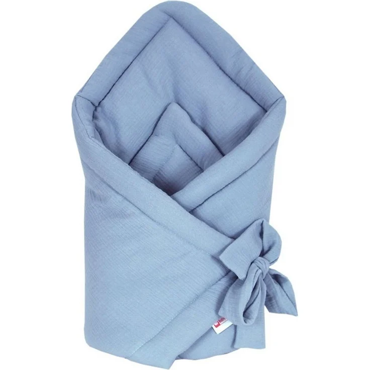 Einschlagdecke BABYLUX Einschlagdecke Musselin BABYHÖRNCHEN 75 x 75 cm Neugeborene, BabyLux, Jeans – Bild 1