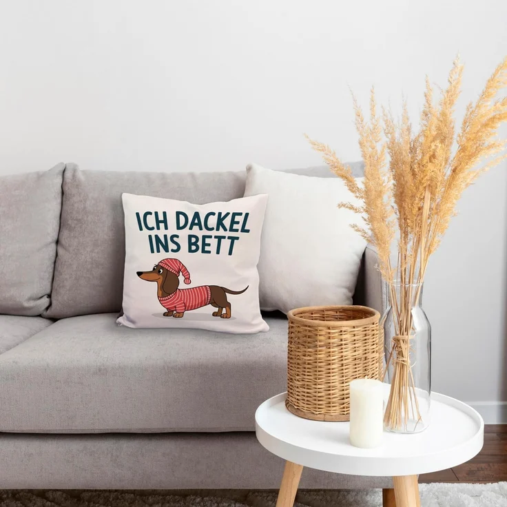 speecheese Dekokissen Dackel im Hemd - Ich dackel ins Bett Kissen – Bild 7