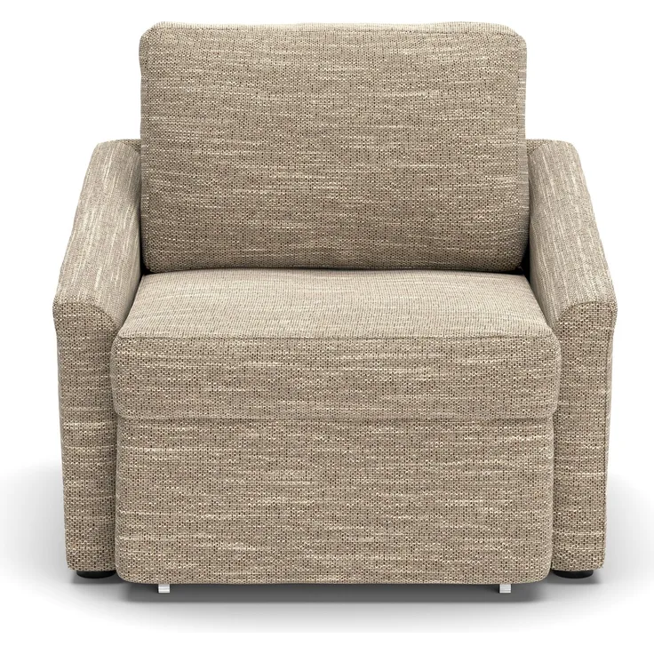 DOMO. collection Sessel Relax Box, Polstersessel mit Boxspringfederung und Schlaffunktion, Armsessel, Cocktailsessel, Loungesessel, 108 x 96 x 86 cm (BxTxH), braun-beige