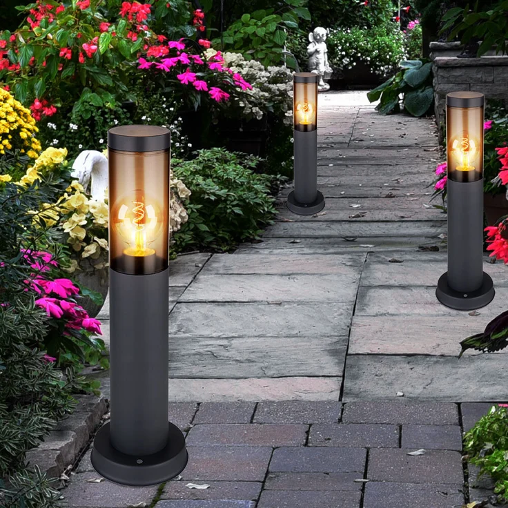 3er Set Sockelleuchte, Bewegungsmelder, 2x Steckdose, anthrazit – Bild 9