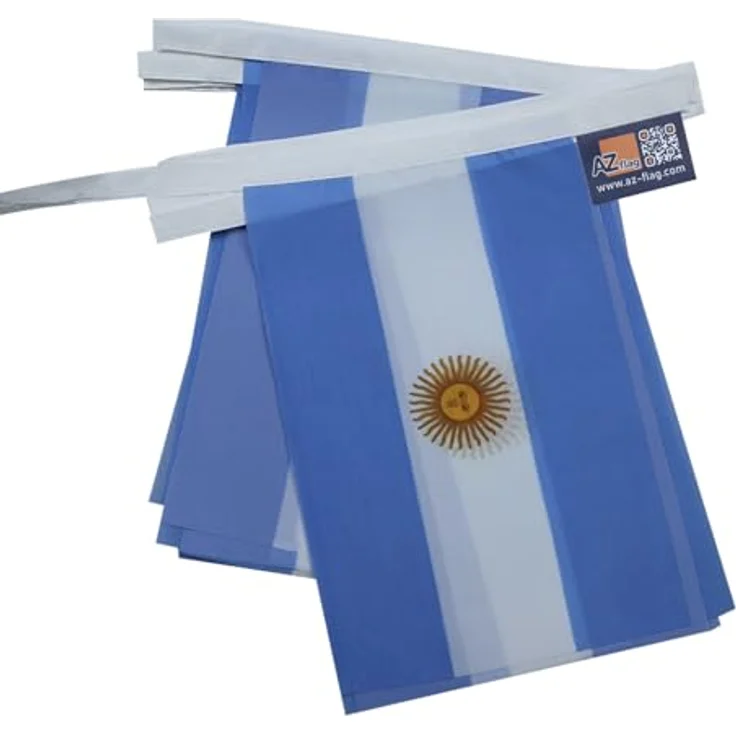 AZ FLAG - Fahnenkette Argentinien 6 Meter Mit 20 Flaggen - 21x14 cm - Argentinische Girlande Flaggenkette 14 x 21 cm – Bild 7