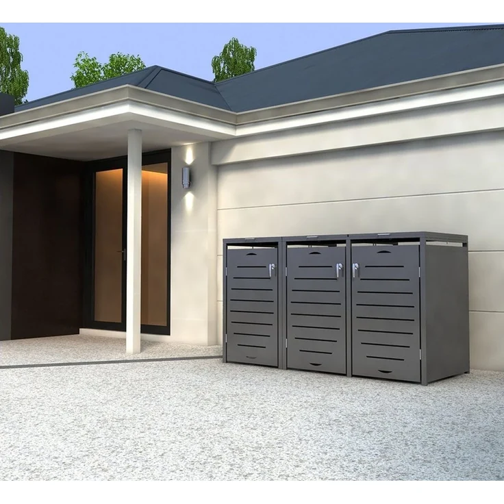 Melko Mülltonnenbox Mülltonnenverkleidung 240L Tonnenhaus Mülltonnenhaus Abfallbehälter (Set, Set), modular erweiterbar – Bild 2