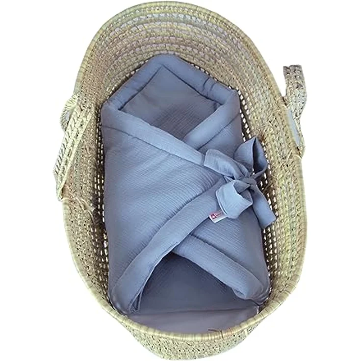 Einschlagdecke BABYLUX Einschlagdecke Musselin BABYHÖRNCHEN 75 x 75 cm Neugeborene, BabyLux, Jeans – Bild 3