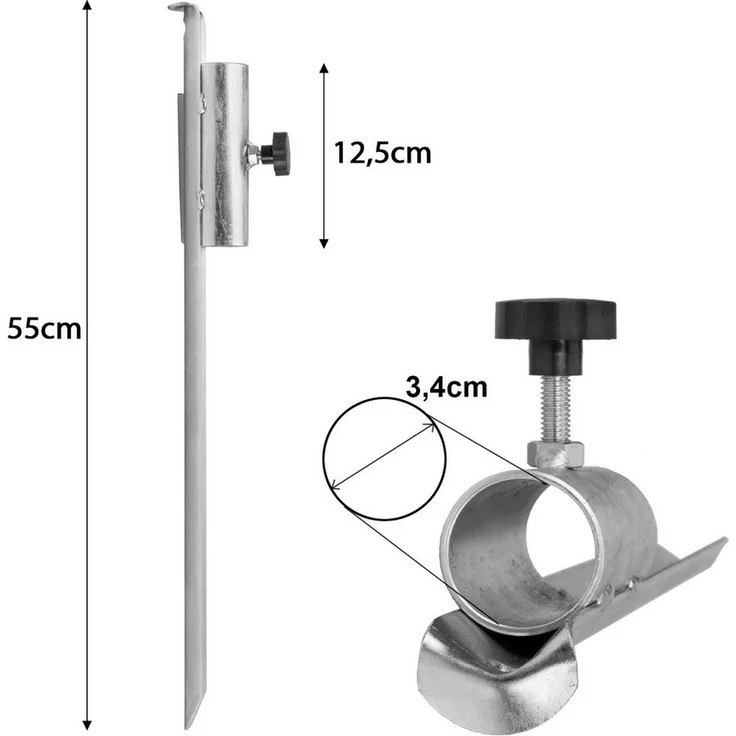 Sonnenschirmständer Rasendorn Ø 34mm x 50 cm Schirmständer I Bodenhülse für Sonnenschirm I Erdspieß I Sonneschirmhalter I Bodendübel – Bild 2