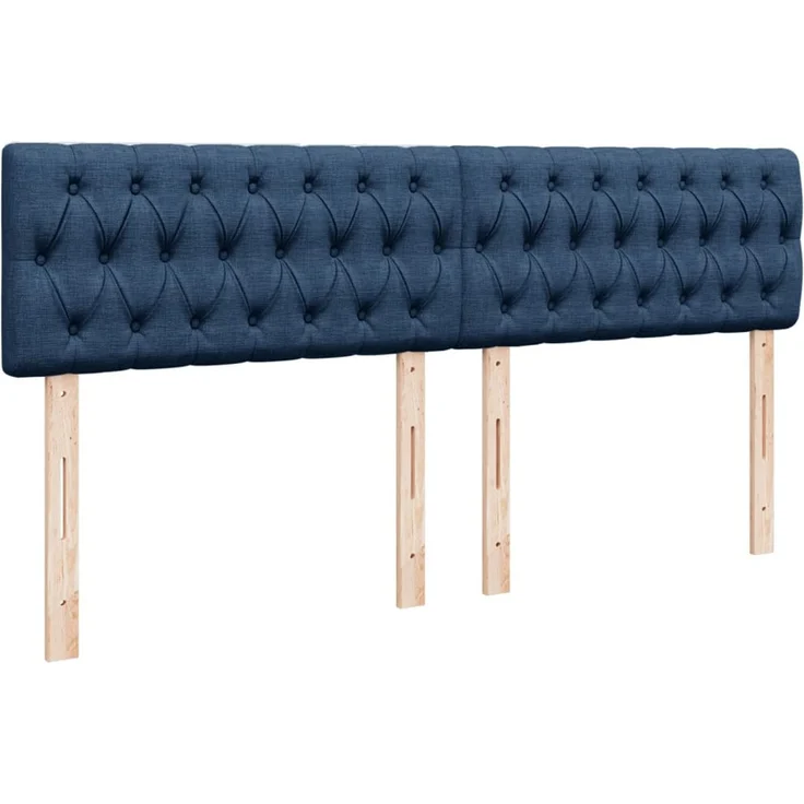 vidaXL Boxspringbett mit Matratze Blau 200x200 cm Stoff 3287576 – Bild 7