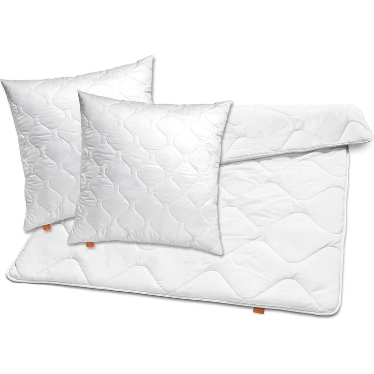 sleepling Bettdecke + Kopfkissen Bettwaren Set, Füllung: 100% Polyester, Bezug: 100% Polyester, 2x Kopfkissen 80 x 80 cm + Ganzjahresdecke 200 x 200 cm, Ökotex 100 – Bild 1