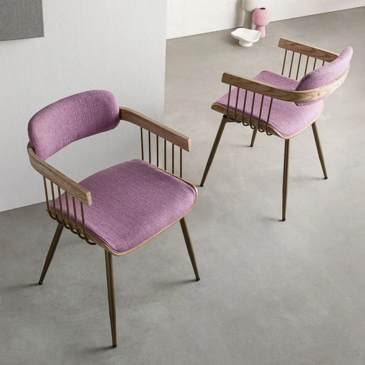 Polsterstuhl 51 x 53 x 78 violett JANINA #01 – Bild 3