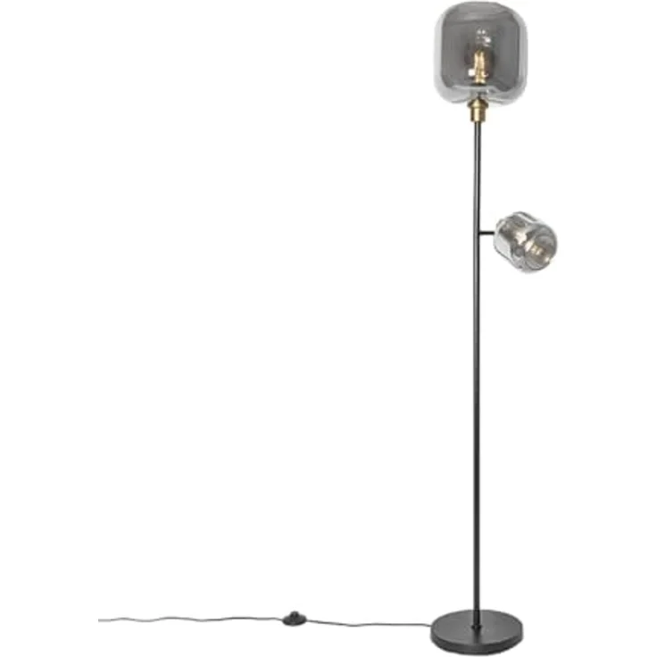 Qazqa Stehlampe Zuzanna, ohne Leuchtmittel, E14, Grau, Modern, Glas, 1-flammig – Bild 1