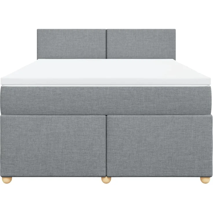 vidaXL Boxspringbett mit Matratze Hellgrau 140x200 cm Stoff 3288996 – Bild 6