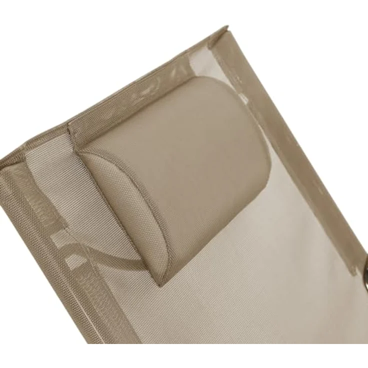 SVITA Gartenstuhl TOMRA, 2er Set, mit Kopfkissen, Armlehnen, Fußhocker, Taupe/Sandfarben – Bild 8