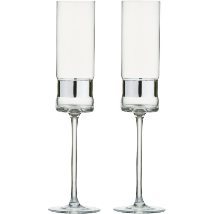 2er Set Anton Studio Designs SoHo Champagnerflöten Sektgläser silber – Bild 5