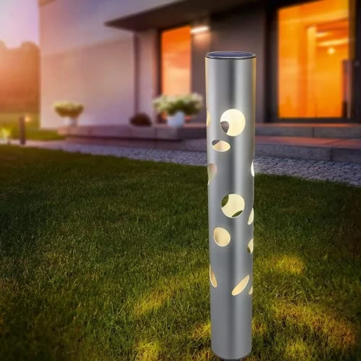 Dekorative LED Solarleuchte FantasyLight aus Aluminium - Lichtfarbe warmweiß 3500K und kaltweiß 6500K umschaltbar - Abmessungen: 70 x 690 mm - Solarlampe Garten Außenleuchte – Bild 2