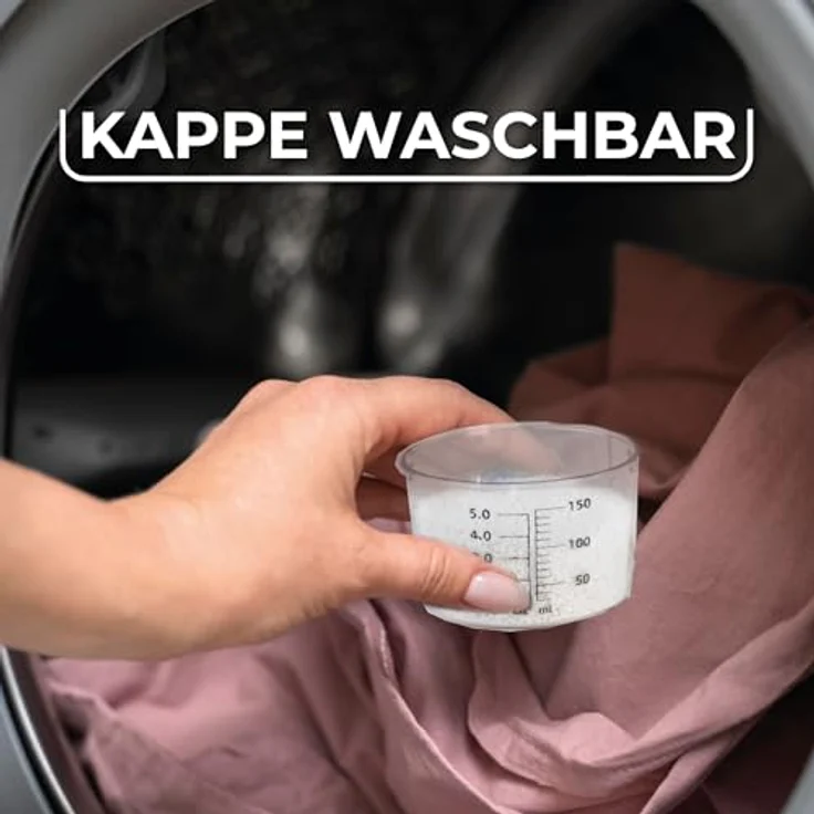 Vileda Waschmittelbox 1100ml grau - Praktische Aufbewahrungsbox für Waschpulver & Flüssigwaschmittel - Inklusive Messbecher für präzises Dosieren - Luftdichte & Platzsparende Waschpulverbox – Bild 5