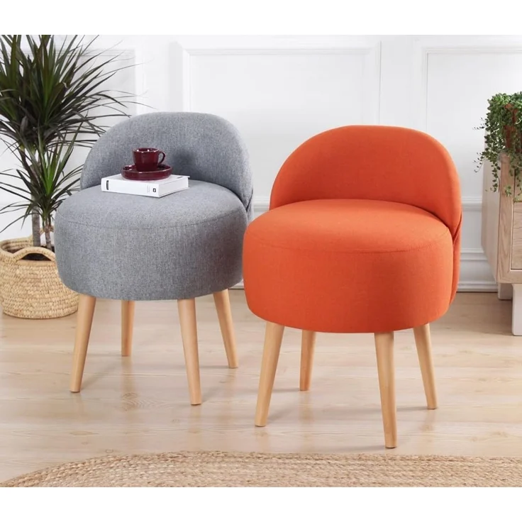 Hanah Home 'Corvile - Orange' Pouffe, Orange, 46 x 64 x 46 cm – Bild 5