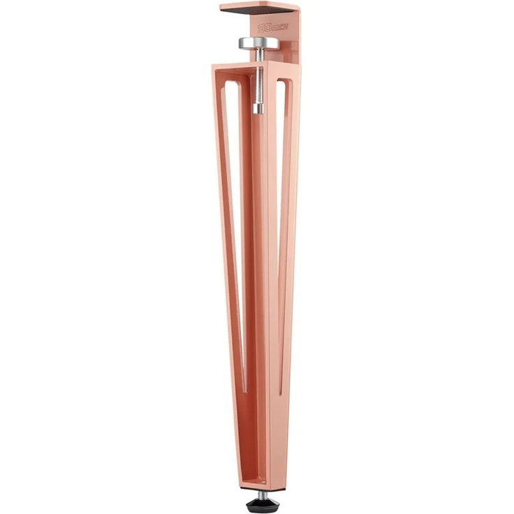 SO-TECH® Tischbein ColorLine in F-Form konisch zulaufend von 70 auf 40 mm, mit Klemmschraube (ohne Bohren) - rosa - Höhe 464 mm - 1x – Bild 1