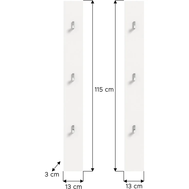 Paneel 2er Set (B/H/T: 13x115x3 cm) in weiß hochglanz – Bild 3
