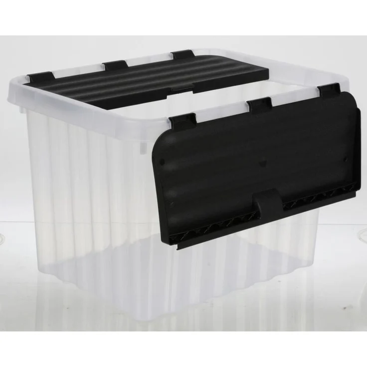 Wellenbox mit Klappdeckel 10L ca. 30×23×20 cm transparent – stabile Kunststoff Aufbewahrungsbox für Haushalt Büro Werkstatt Spielzeug Kleinteile und Ordnungssysteme – Bild 5