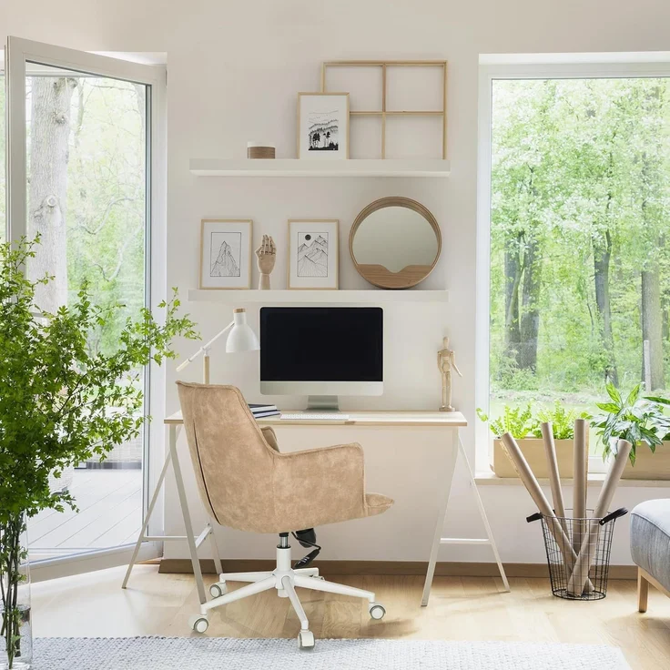 hjh LIVING Homeoffice Stuhl gepolstert SOLAO Life W Schreibtischstuhl Drehstuhl höhenverstellbar, Stoffbezug Beige – Bild 7