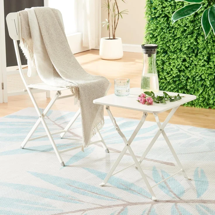 Klapptisch Vegårshei Stahl 45x40x40 cm Weiß [en. casa] – Bild 8
