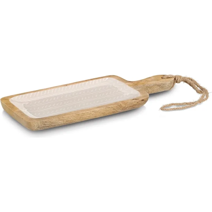 ZELLER 25691 Servierbrett BEIGE aus Mangoholz, ca. 38 x 15,2 x 2,5 cm
