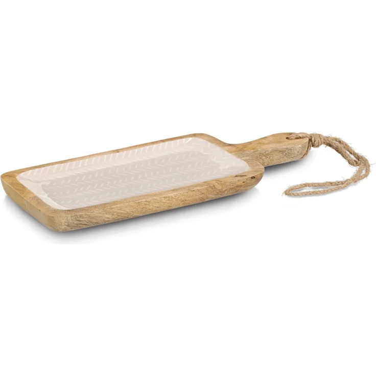 ZELLER 25691 Servierbrett BEIGE aus Mangoholz, ca. 38 x 15,2 x 2,5 cm – Bild 1