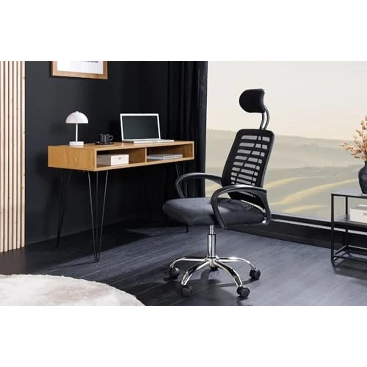 riess-ambiente Bürostuhl YOGA schwarz - höhenverstellbar, drehbar, ergonomisch, mit Armlehne (Einzelartikel, 1 St), verstellbarer Bürostuhl mit Rollen - ideal für Arbeitszimmer und Büro – Bild 2