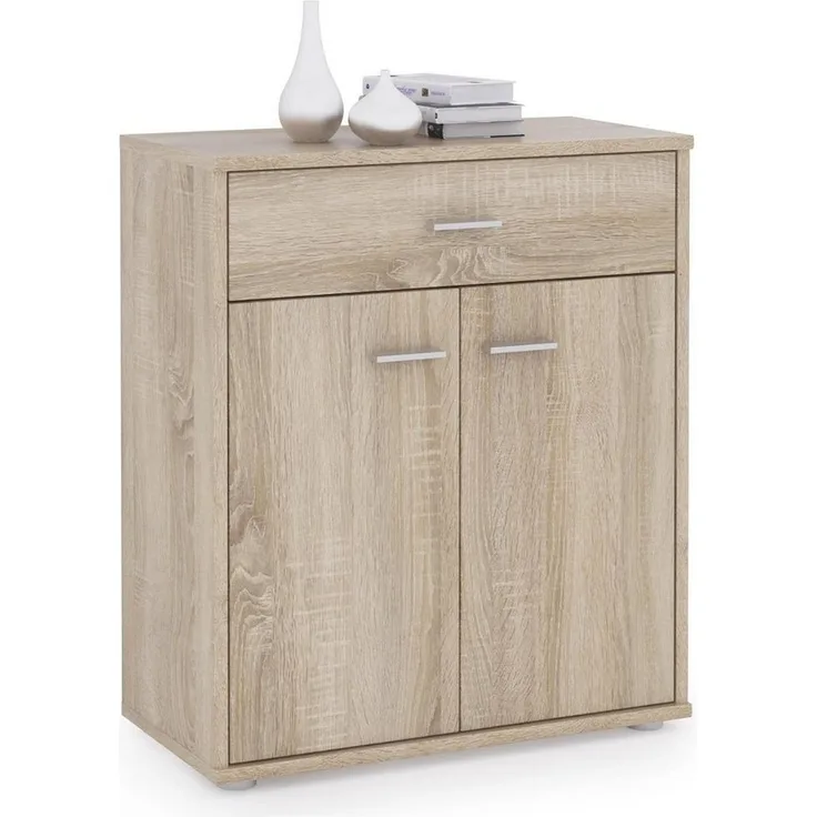 CARO-Möbel Kommode Sideboard Schrank Tommy in Sonoma Eiche, Anrichte mit 1 Schublade und 2 Türen
