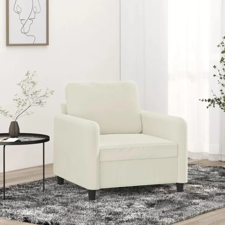 vidaXL Sessel Creme 60 cm Samt 359430