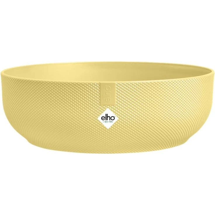 elho jazz bowl 28cm Blumentopf - Cream Yellow | Ø 27.5 x H 9 cm | Für den Innenbereich geeignet | 100% recycelter Kunststoff