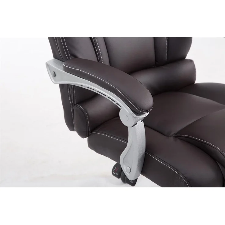 Bürostuhl MIAMI - 118x68x64, Braun Kunstleder Metall in Chromoptik Gestell ergonomische Bürostühle Homeoffice Stuhl mit Rollen – Bild 6