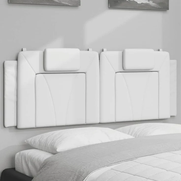 vidaXL Kopfteil-Kissen Weiß 120 cm Kunstleder – Bild 1