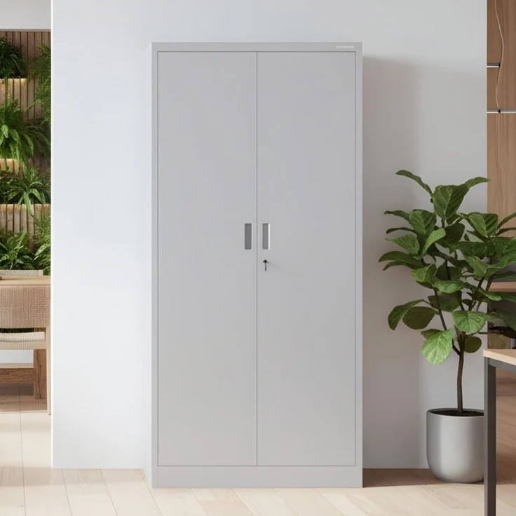 Jan Nowak Metall Spind Kompakt Mit Tür Und Schloss 4 Höhenverstellbare Einlegeböden Robuste Stahlkonstruktion Höhe 1750 mm Tiefe 400 mm Farbe Grau Kompatibel Mit Aufsatz Compact – Bild 2