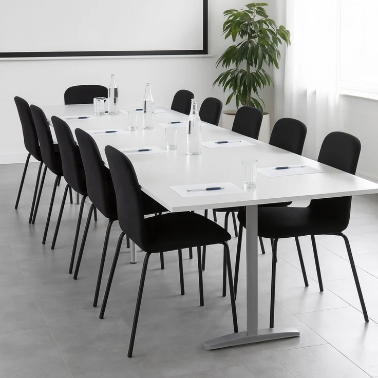 Albatros Esszimmerstühle 4er Set ENNA, schwarz - stapelbar, bequemer Polsterstuhl - Eleganter Küchenstuhl, Stuhl Esszimmer oder Esstisch Stuhl, Konferenzstuhl , Stückzahl:4, Farbe:Schwarz – Bild 2
