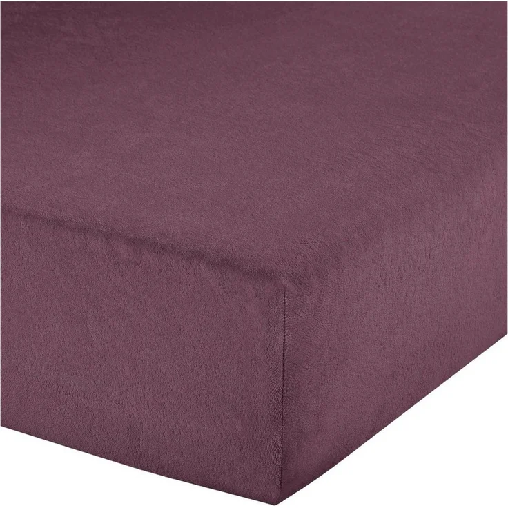 Erwin Müller Spannbettlaken Spannbettlaken "Erding", Frottee, Gummizug: Rundumgummi, (1 Stück), Frottee-Stretch Uni, Aubergine, Spannbettlaken | 90x190 - 100x200 cm – Bild 2