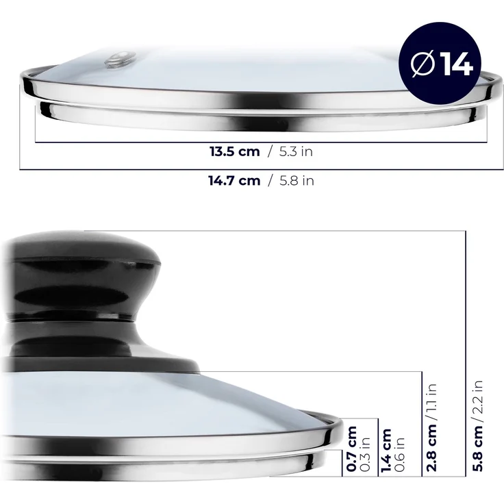 KADAX Glasdeckel 14 cm Universaldeckel – Bild 4