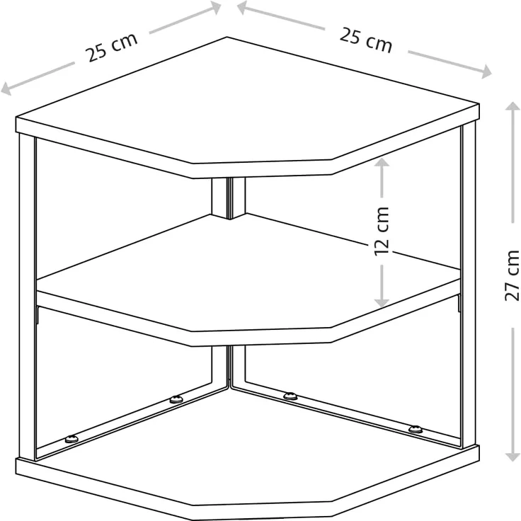KESPER 27833 Eck- Küchenregal, Spanplatte im Eichendekor, Metall schwarz – Bild 3