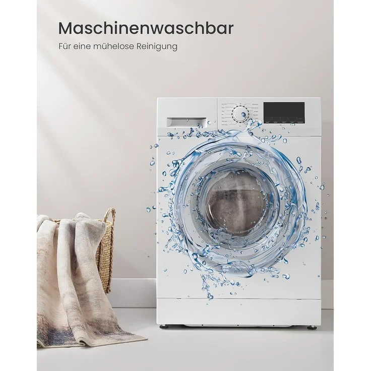 Songmics HOME Teppich, rutschfest, moderner abstrakter Stil, maschinenwaschbar, kamelbraun, 160x230 cm – Bild 5
