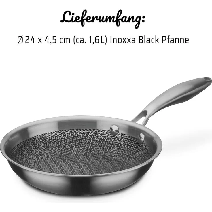 GSW 868518 Inoxxa Black, Bratpfanne mit Wabenstruktur - ⌀24 cm – Bild 7
