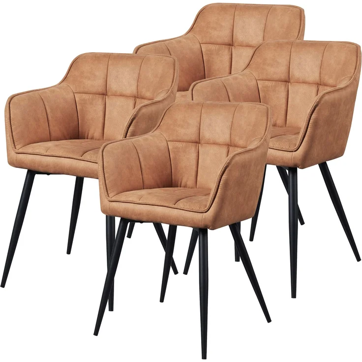 Esszimmerstuhl 4er Set Birmingham Braun [en. casa] – Bild 1